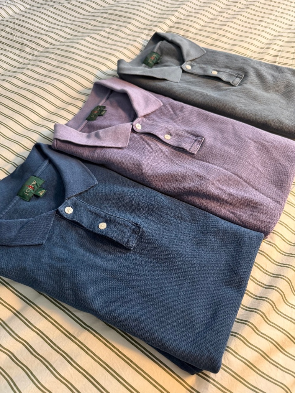 3-Pack Men's XL Classic Sized Washed Piqué Polos - Sold As Set